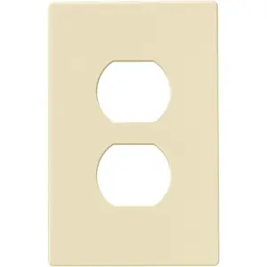 Eaton PJS8A Polycarbonate 1-Gang Screwless Duplex Receptacle Mid Size Wall Plate, Almond (2pack)
