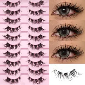 10 Pairs Invisible Transparent False Eyelashes, Reusable Natural Look, Perfect for Parties and Travel, Ideal for Beginners
