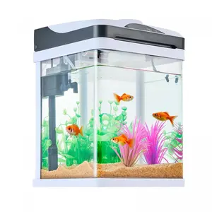 Smart Square Aquarium with LED Lights & Easy-Clean System