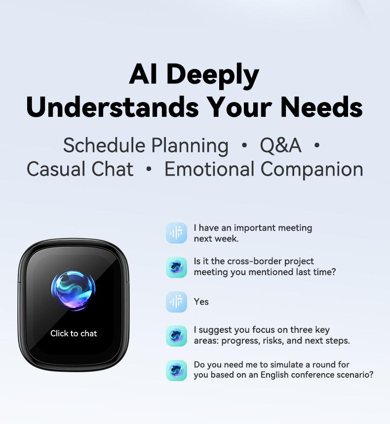 ZNP N02 LED Smart Dialogue Headphones, Supports conversational interaction, emotional companionship, answering questions, and providing inspiration. Hi-Fi sound quality, and comes with a dedicated app, Suitable for learning, work, and entertainment.