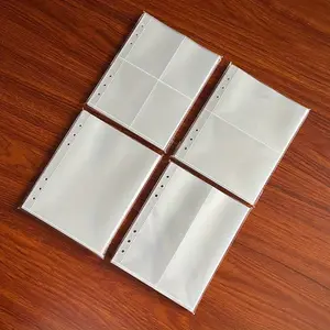 20 Sheets Replacement PP Transparent Folder Pages, 6-Hole File Folders for Jewelry Storage, Photos, Material Cards, Data Storage Book Inserts, Office Stationery, Office Accessories