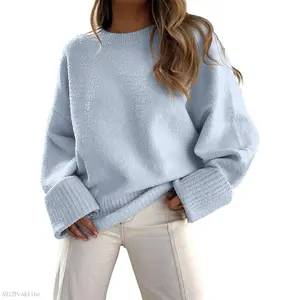 Women's Oversized Sweaters 2025 Long Sleeve Fuzzy Knit Casual Chunky Pullover Sweater Fall Outfits ClothesAB12PeakVibe