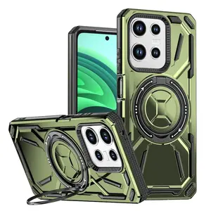 Heavy Duty Armor Magnetic Charging Case For Motorola MOTO G Stylus 5G 2024 Play Power 5G 2025 EDGE 50 Fusion Ultra Anti-Drop Ring Stand Holder Cover