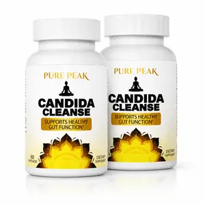Pure Peak Natural Candida Cleanse - 60 Vegan Capsules with Probiotic & Antifungal Formula for Gut & Digestive Health Support