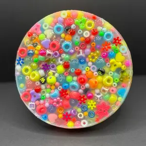 Neon bead mix Silicone Picky Pad Fidget Toy - Skin Picking Tool for Stress Relief and Relaxation, ADHD & Anxiety Fidget, Skin Picking Tool for Relaxation Soft Squishy Silicone