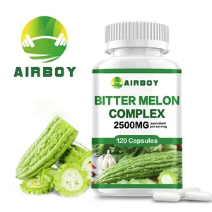 Airboy Bitter Melon Complex Dietary Capsules, 120 capsules, high content 2500 mg, supports blood sugar health.