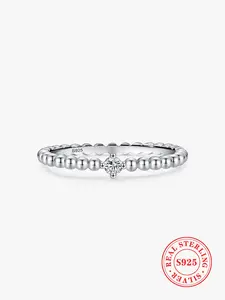 S925 Sterling Silver Luxury Brand High Quality Clear Zircon Ring, Wedding Band Engagement Statement Fine Jewelry for Women, Fashion Jewelry Accessories