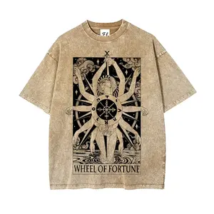 Vintage Washed 'The Devil' Tarot Card Graphic Tee | Women's Retro Casual Mystic T-Shirt | Witchy Relaxed Everyday Streetwear Top for Astrology & Tarot Lovers
