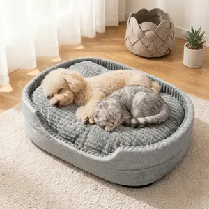 Comhoma Orthopedic Dog Bed & Cat Bed, 360° Bolstered Cuddler Pet Bed with Non-Slip Bottom, Granular Sponge Soft Washable Nest Bed for Small Medium Large Dogs & Cats, Multiple Sizes