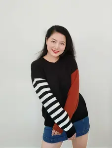 100% Wool Two Tone Sleeves Sweater