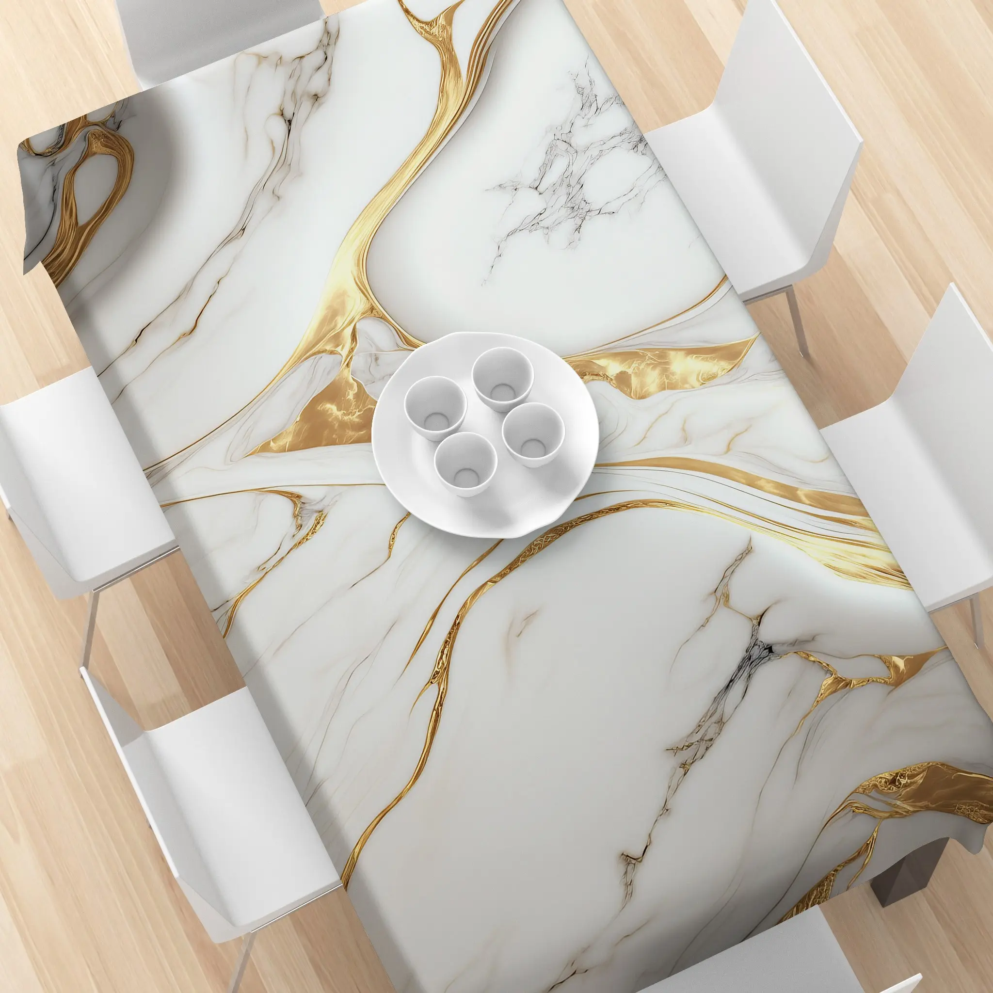 Abstract Marble Pattern Tablecloth, Rectangular Tablecloth, Table Decoration Supplies for Home Kitchen Dining Room Wedding Party