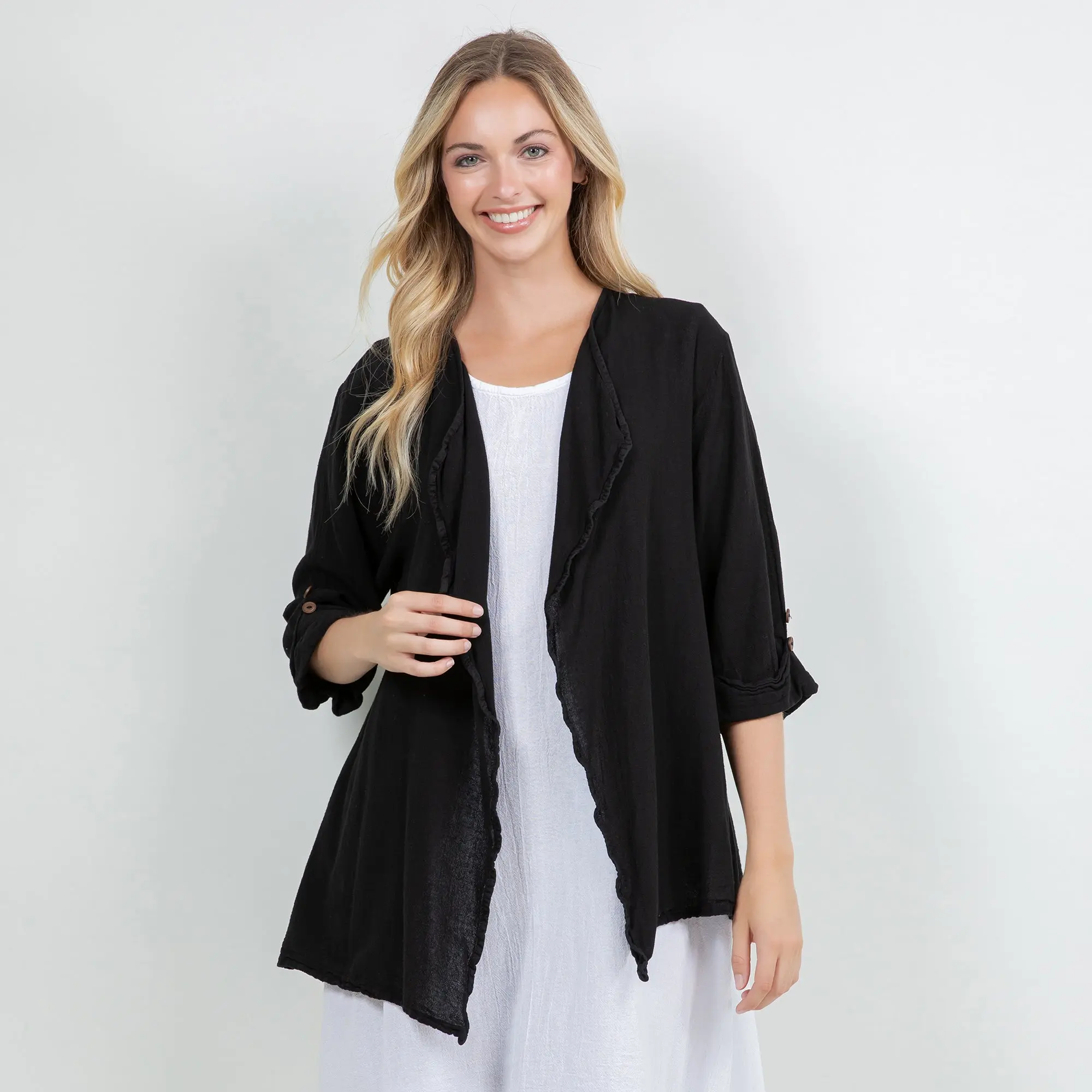 Jeanne Bolero Resort Wear Jacket 100% Cotton Gauze