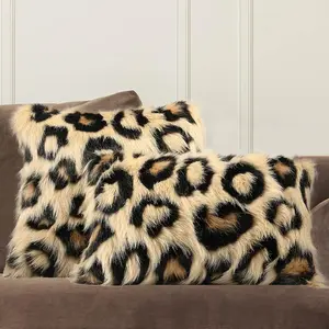 Leopard Print Pillow Case Decorative  Pillow Covers Faux  Pillow Case Cushion Cover, 12x20 inch Shaggy  Decorative Throw Pillow for Bedroom Couch Sofa  Decoration (1x PC)