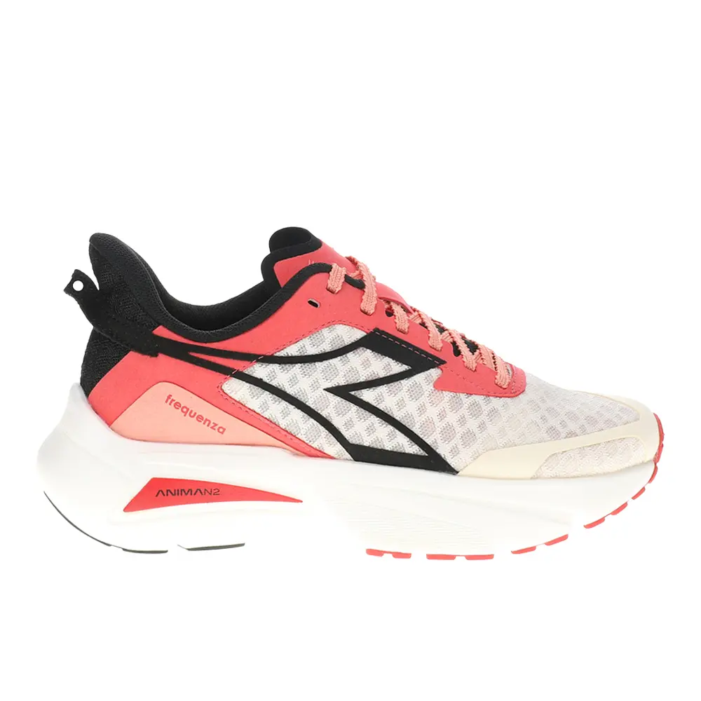 diadora Womens Frequenza Running Sneakers Shoes - Red, White