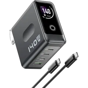 MacBook Charger, 140W USB C Charger Block, 4-Port GaN PD3.1 PPS, Multi-Device  , Laptop Wall Charger Power Adapter,  Screen  Display for MacBook Pro/Air,  17/16, iPad