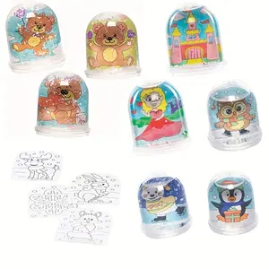 DIY Plastic Snow Globe Picture Frame Set with Clear Dome and Heart-Shaped Cutouts - Seasonal Craft Activity Kit with Stable Base for Christmas, Valentine's Day, Easter, Birthday Party Favors, and Photo Displays - Durable Plastic Frame for Small Trinkets