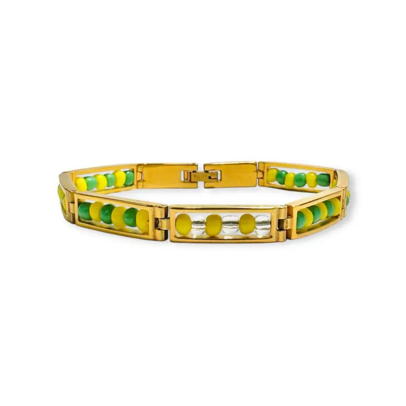 Ilde de Ochun Stainless Steel Bracelet - Symbol of Sweetness Love and Prosperity - Elegance Durability for Daily Wear - Sizes 6 7 8 9