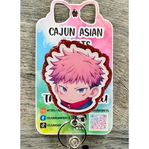 Jujitsu Anime Badge Reel/ID Clip-Retractable Clips-(Alligator, Belt, MRI Safe, Carabiner) & Non-Retractable Clips
