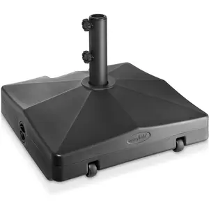 Patio Umbrella Base - Fillable to 100 lbs. Weighted Stand with Wheels for Outdoor / Lawn or Pool Deck Umbrellas up to 10 FT - Black