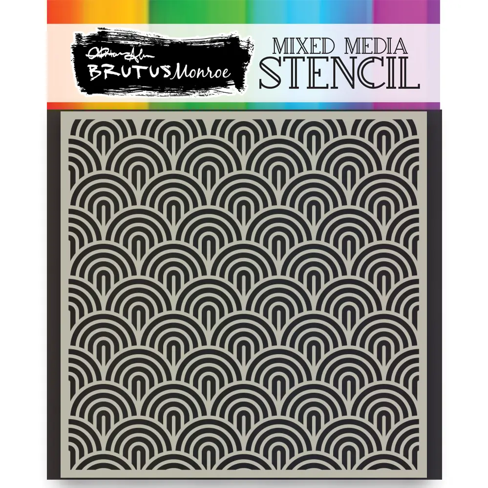Mixed Media Stencil - Rainbow