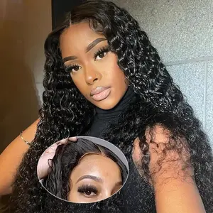 Deep Wave 180% Density 5x5 6x4 Glueless Wig Human Hair Curly Water Wave Wear Go HD Lace Closure Human Hair Wigs