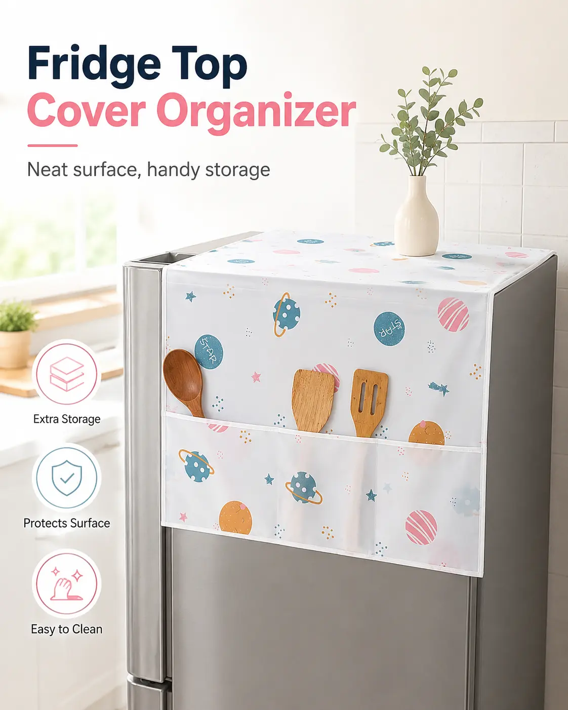 Fridge Side Storage Bag | Hanging organizer for fridge sides, adds extra space for snacks, tools and daily items while keeping your kitchen neat.