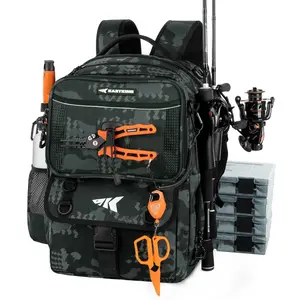 KastKing BaitSpace 50L Fishing Tackle Backpack - Waterproof Storage Bag with Removable Bait Binder, 4 Tackle Boxes & Rod Holders | Professional Fishing Gear