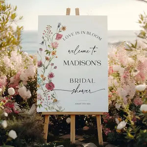 Love is in Bloom Sign  Bridal Shower Welcome Sign  Wildflower Welcome sign template Viona