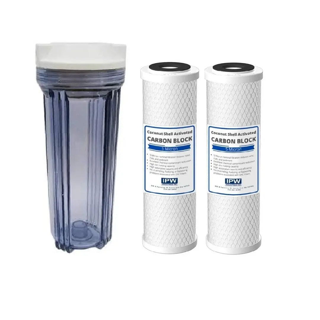 IPW Industries Inc Compatible with Water Pur Company  Filter Canister & 10"x 2.5" Carbon Block Filters Water Filters