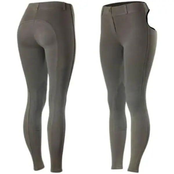 HORZE Ella Women’s Dark Gray Pull-On Knee Patch English Dressage Show Breeches (US 26/EU 38)