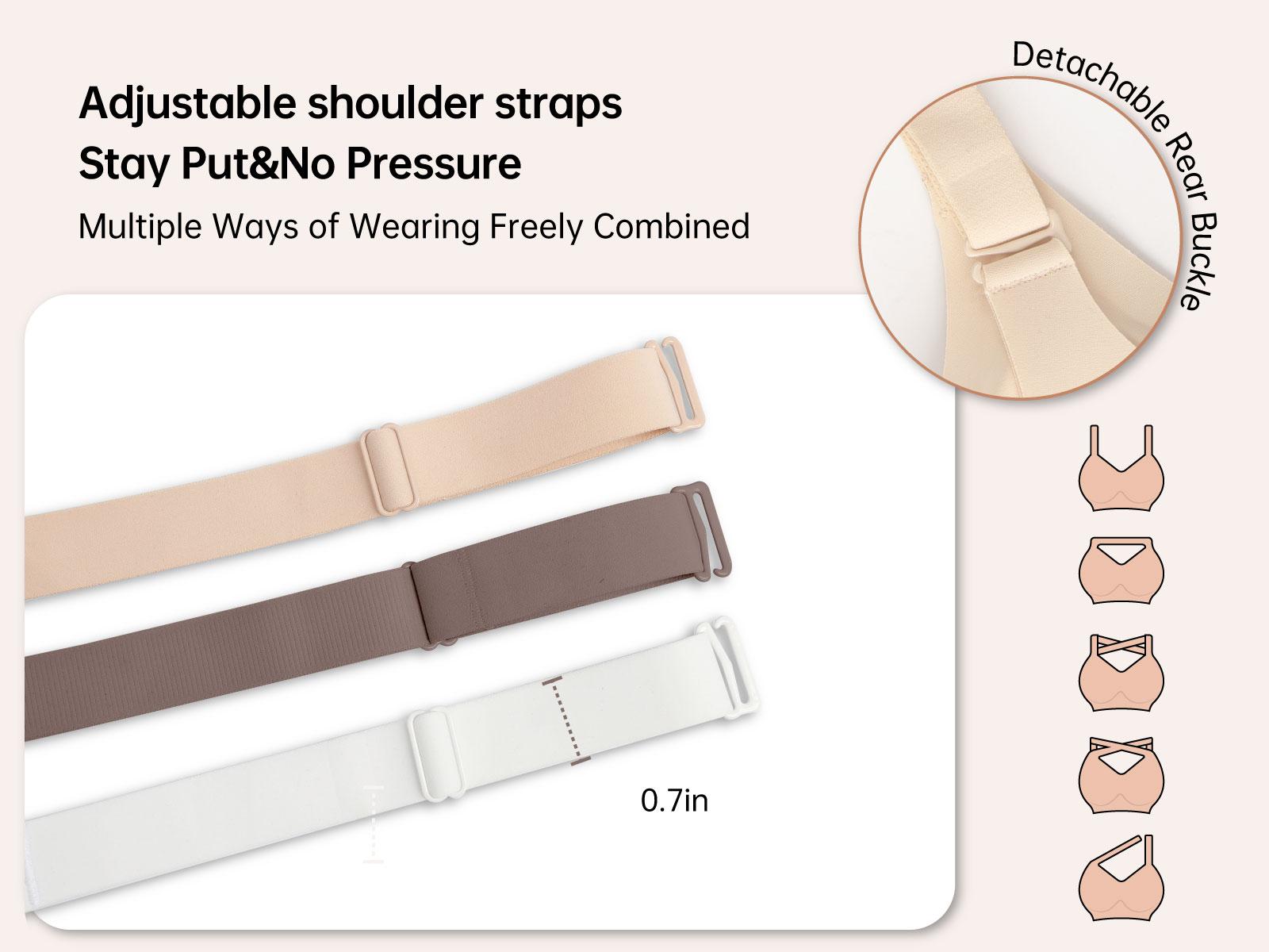 OEAK Womens Comfortable Jelly Strip Bras Wireless Seamless Full Coverage Bra Buttery Soft Everyday Tshirt Bra Convertible Bra