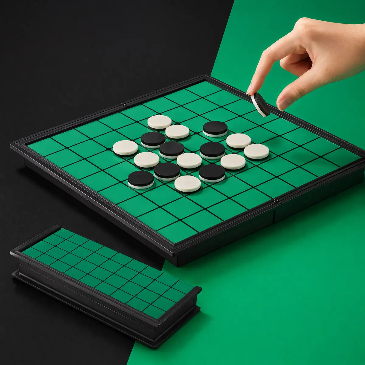 Portable Folding Othello Reversi Game Set, Magnetic Board Game for Family Game Night, Travel-Friendly Outdoor Party Game Toy for Kids & Adults classic dice