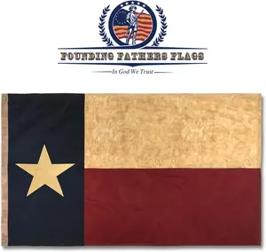 Founding Fathers Flags Embroidered Texas Vintage Flag 3x5ft Oxford Polyester True Patriotism Tea-Stain Design American Heritage