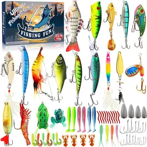 2025 Fishing Advent Calendar - 24 Days Premium Lure Countdown Set, Christmas Gift for Anglers Men Teens Boys, Freshwater Fishing Lures Kit for Husband Father Fishing Lovers