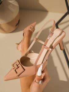 women's elegant fashionable high heel shoes, stiletto heels, strappy sandals, strap heels, classic sandals, trendy minimalist pointed toe heels, stylish all-match summer shoes for daily wear, trending shoes