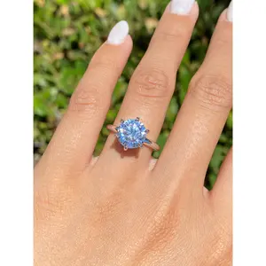 14K Gold 3.00 Carat Round Lab Grown Diamond 6-Prong Solitaire Engagement Ring