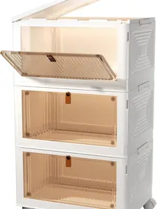 23Qt Plastic Storage Bins Organizer 3 Tier, Stackable Storage Boxes with Lids, Storage Containers Kitchen Decor Room Traditional