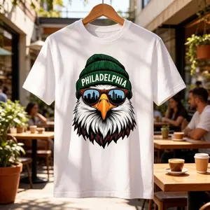 Philadelphia Cool Eagle T Shirts Women, Vintage Graphic Tees T Shirts for Women, Retro City Aesthetic Sports Fan Print Tee, Trendy Oversized Casual Summer Top mms shirt Punk Music Note Tunic Puerto Rico Football T-shirt