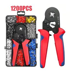 Multifunctional Wire Terminal Crimping Tool, 1 Set Wire Crimping Tool Kit, Wire Crimping Tool Kit with Box,Crimping Tool Kit with 1200pcs Wire Connectors, Insulated Wire Crimp Terminals for Hand Tools, Hardware& industrial use