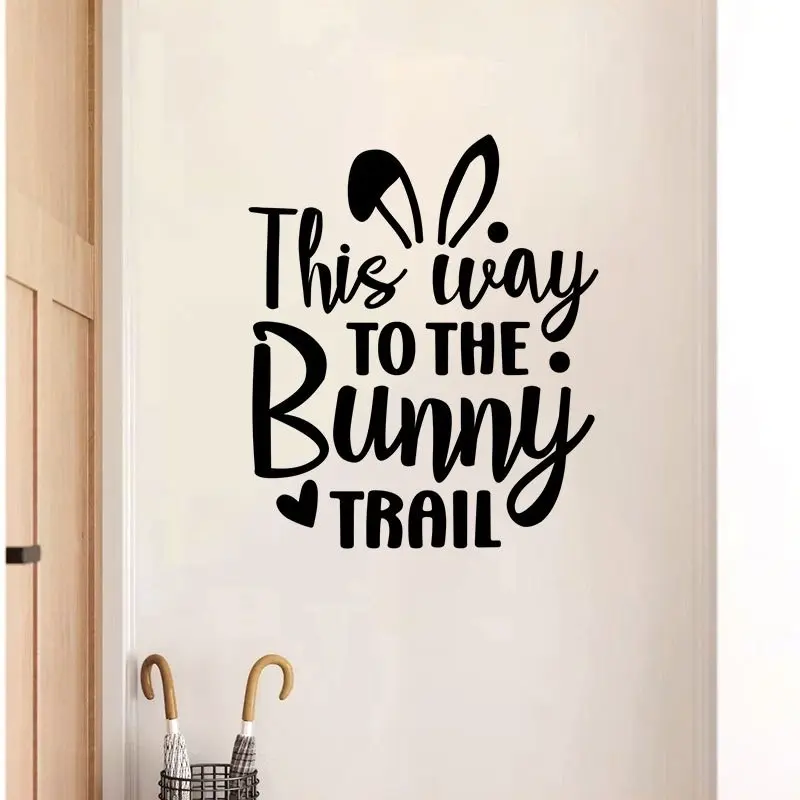 Easter Bunny Wall Sticker Set, Decorative Stickers, Decorative Easter Decoration for Home & Office Use, Perfect for Festive Celebrations & Holiday Gifts