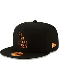 New Era Style MLB Baseball Hat – NY Yankees LA Dodgers Snapback Fitted Cap, Flat Brim High Crown Streetwear Fashion, Premium Embroidered Logo, Adjustable Unisex Urban Hip Hop Look