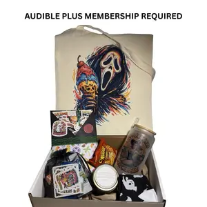 Audible Plus- Seasonal Blind Date with a Book Deluxe Box for Audible Plus Members Box Handpicked Holiday Book Bundle Curated Christmas Gift for Reader Bookish Present with Tumbler and Tote Set