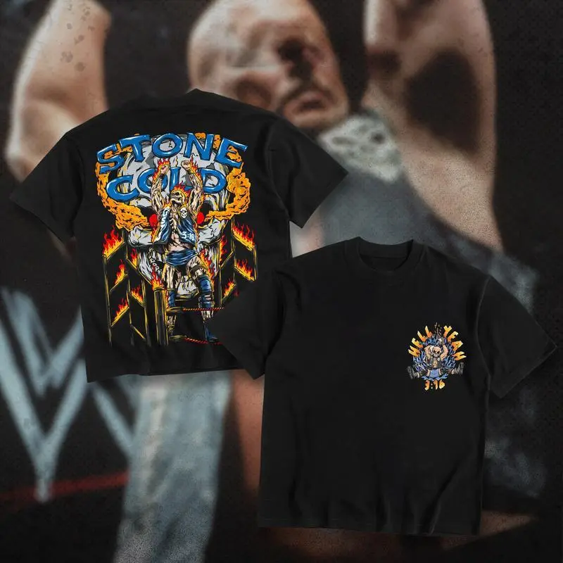 Stone Cold Steve Austin 316 Heavy Cotton WWE4U T-shirt for Men Pump Cover Breathable DTG Printed Classic Fit Oversized Fan Apparel