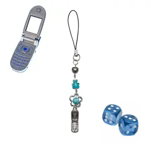 Y2K Aesthetic Blue Flip Phone Phone Charm/ Keychain (with freebies!) Accessories Handmade
