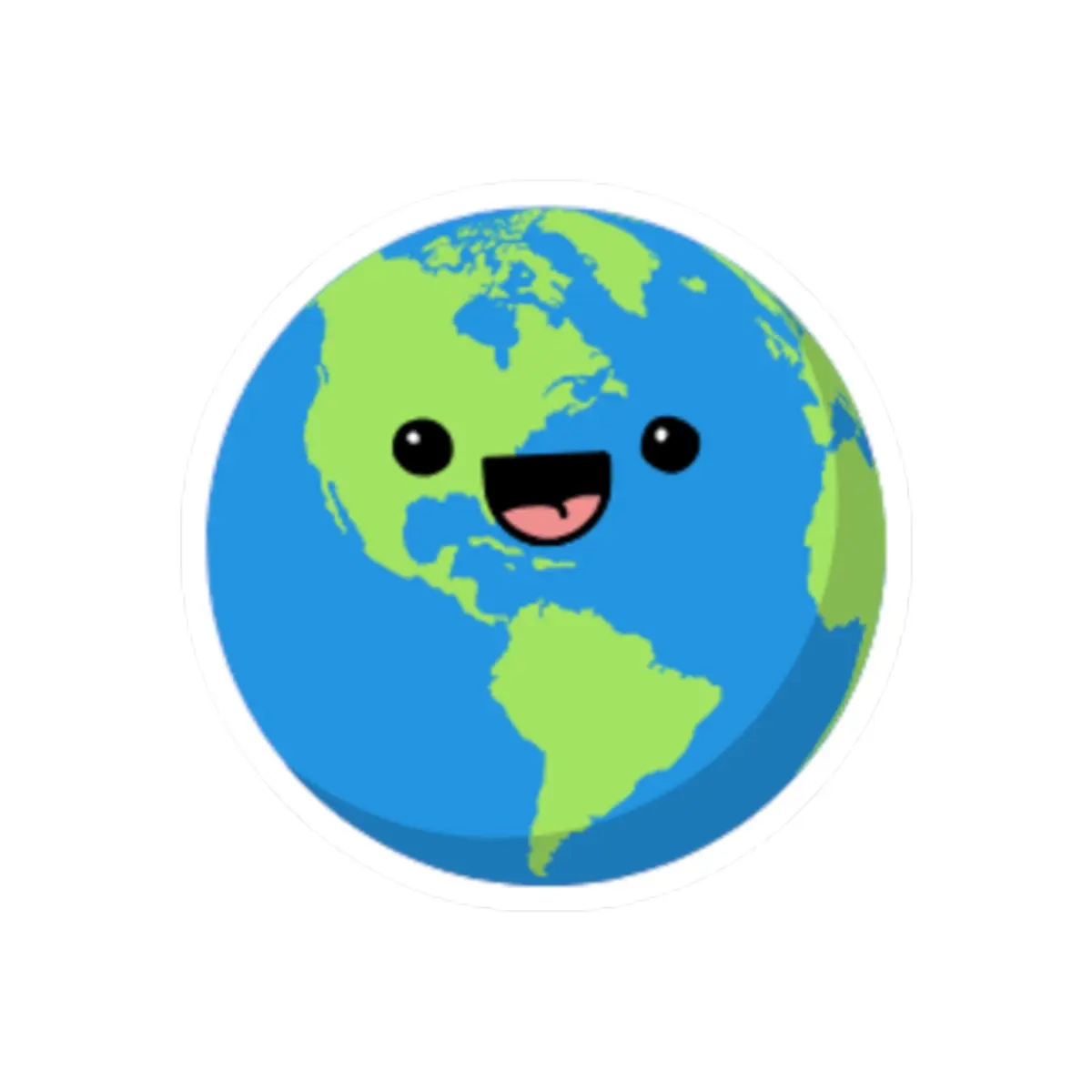 Happy Earth Stickers, Cute Planet Decals, Eco-Friendly Art, Laptop Stickers, Nature Lover Gifts, Vinyl Stickers