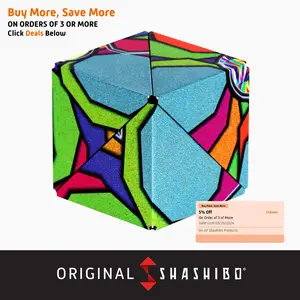 Shashibo Magnetic Puzzle Cube - Art Worx Series, Transform into Over 70 Geometric Shapes, 2.4 Inch Cube, Ages 8+