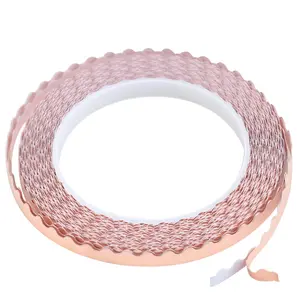 (R) Scalloped Edge Copper Foil Tape - Dual-Sided Conductive for Stained Glass Art, 20 Yards Roll (Mica Glass Welding/ Crafting Supplies) 1/4 inch&11/32 inch