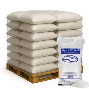US Silica Mystic White II Premium Swimming Pool Filter Sand, 50 lb Bag, 48 Pack