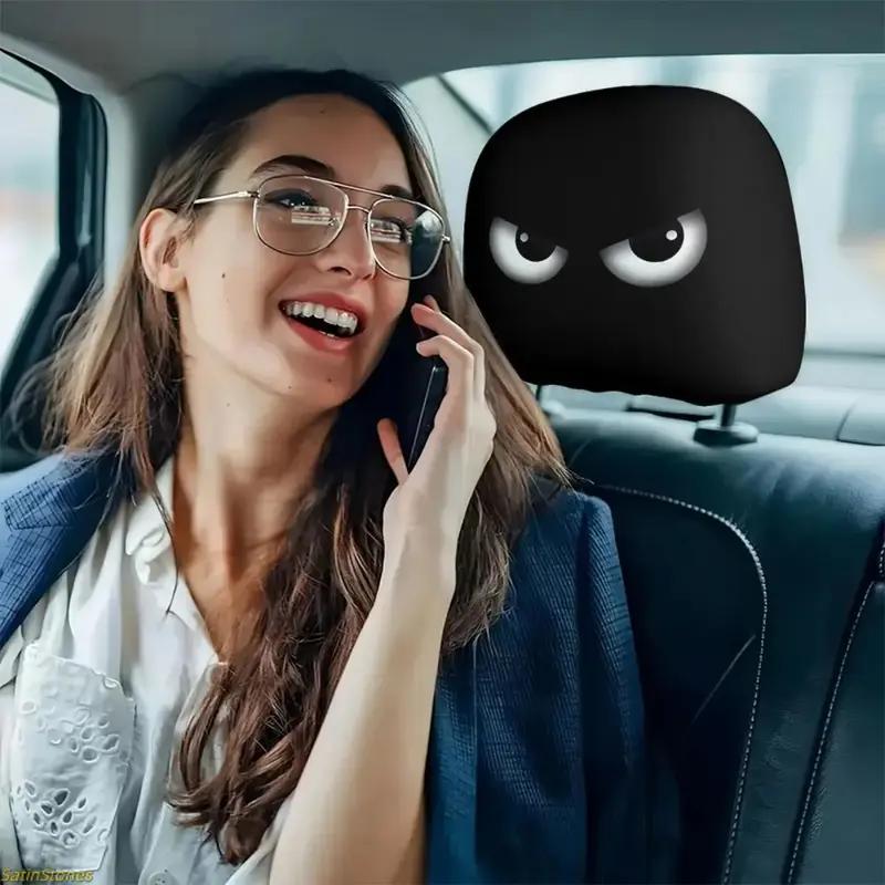 2 pack of beautiful car headrest covers, universal, easy to install, durable fabric, festive design, driver and passenger decoration