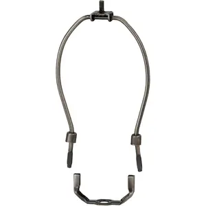 B&P Lamp® Small 6 Inch Heavy Duty Lamp Shade Harp Holder for Table and Floor Lamps, Antique Bronze Finish